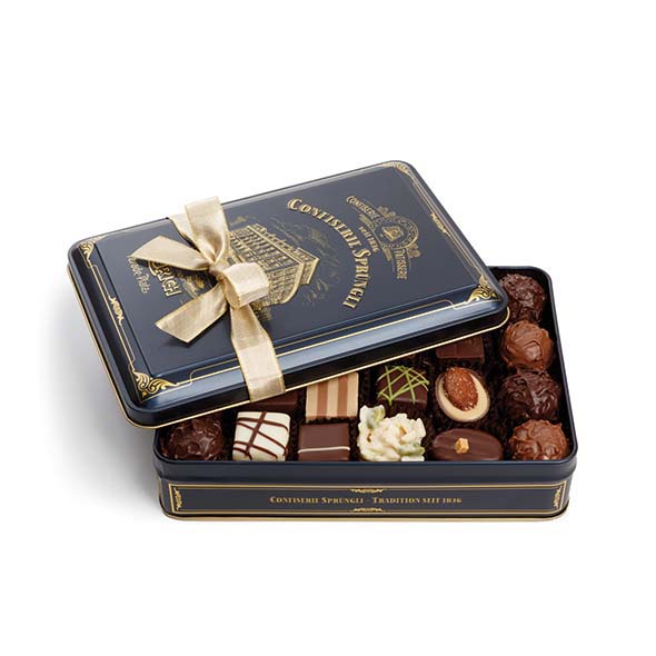 Tin with Sprüngli Building motif (contents 24 pcs.)