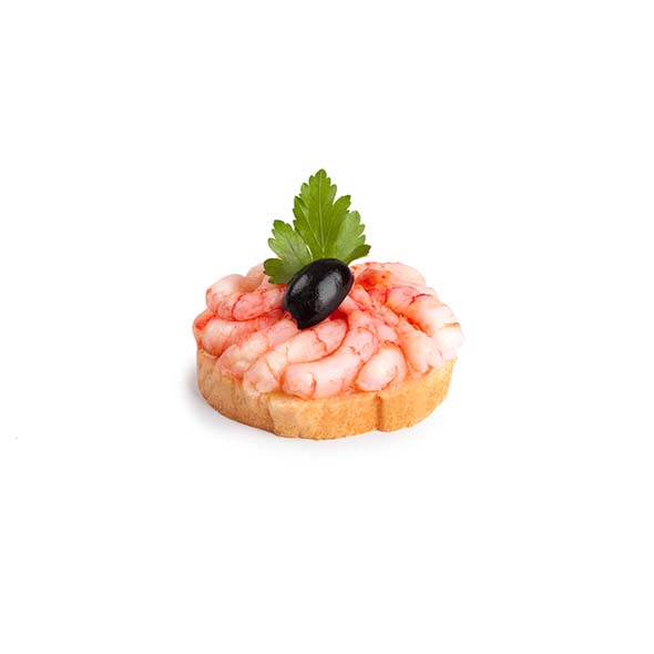 Canapé aux crevettes