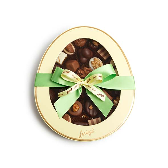 Bonbonnière œuf de Pâques jaune 28 pces
