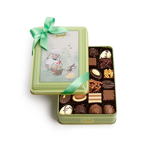 Boîte métallique Pâques vert 24 pces