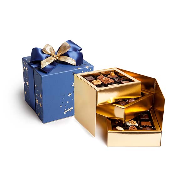 Cube de Noël bleu 27 pièces