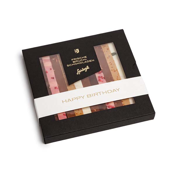 Fresh chocolate slab bars 'Happy Birthday' 130g