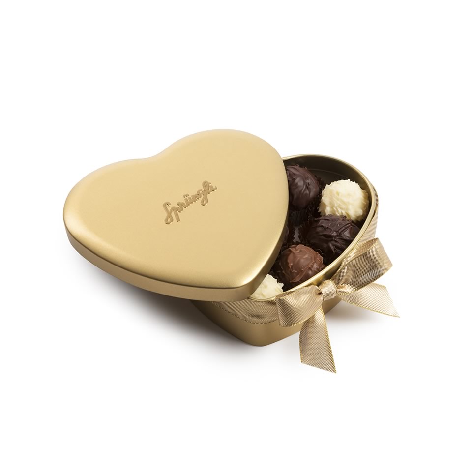 Herz-Dose Gold