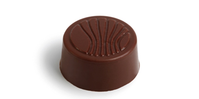 Pralines with company logo in relief